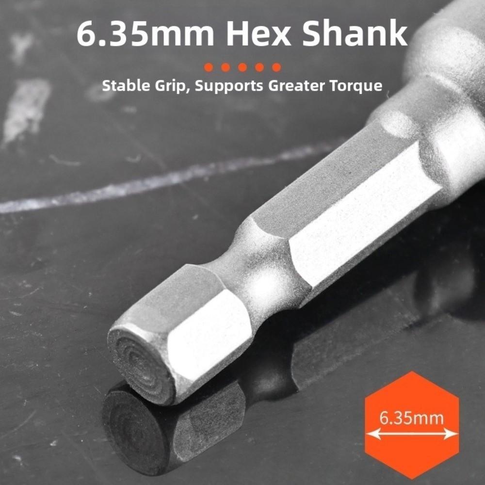 6-13 Mm Steel Socket Adapter Set 1/4” Hex Bolt Driver Socket Kit Deepen Magnetic Bits Hand Tools