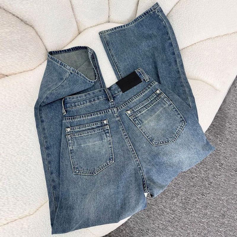 2025 Summer Women s High-Waist Wide-Leg Retro Jeans 4XL