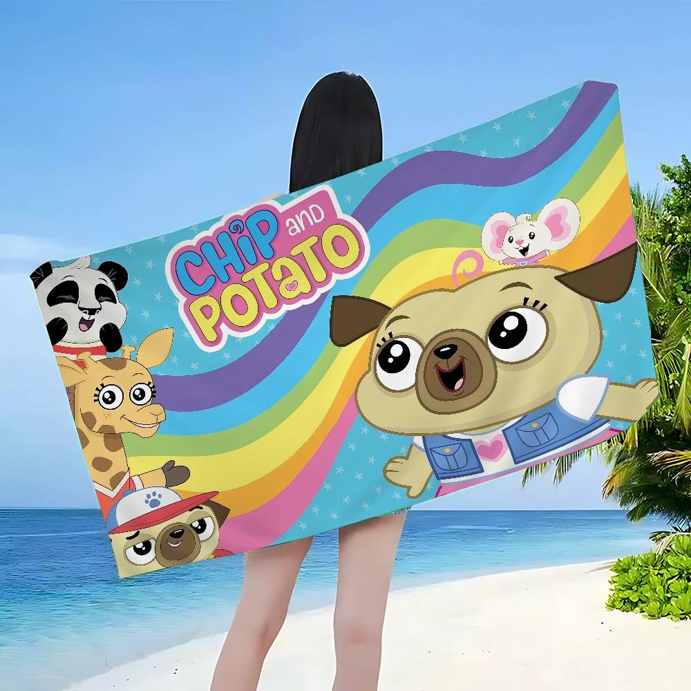 Chip and PotatoS Microfiber Beach Towel Absorbent Quick dry Soft Yoga Swimming Resort Mountain Climbing Towel