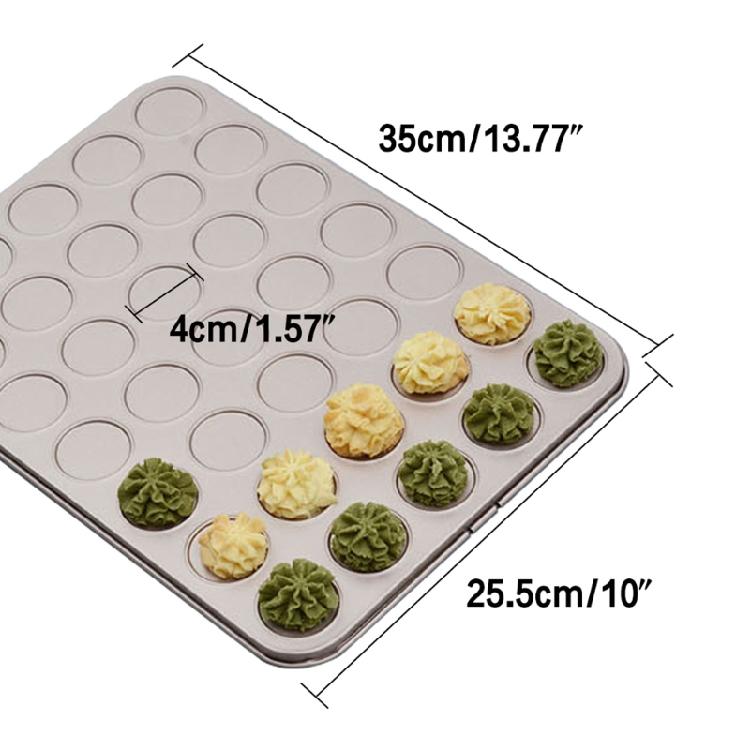 35-Tassen Antihaft-Macaron-Backblech Stahl Backgeschirr für Kuchen Gebäck Keksform Küche
