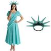Halloween costume party Lady Liberty long skirt headband cosplay character costume summer dress