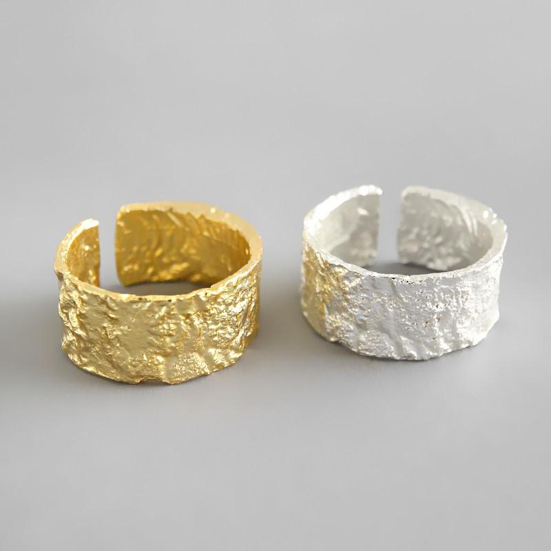 Silver Creative Irregular Concave Convex Gold Ring for Women Men Width Open Finger Rings Couple Jewelry Gifts