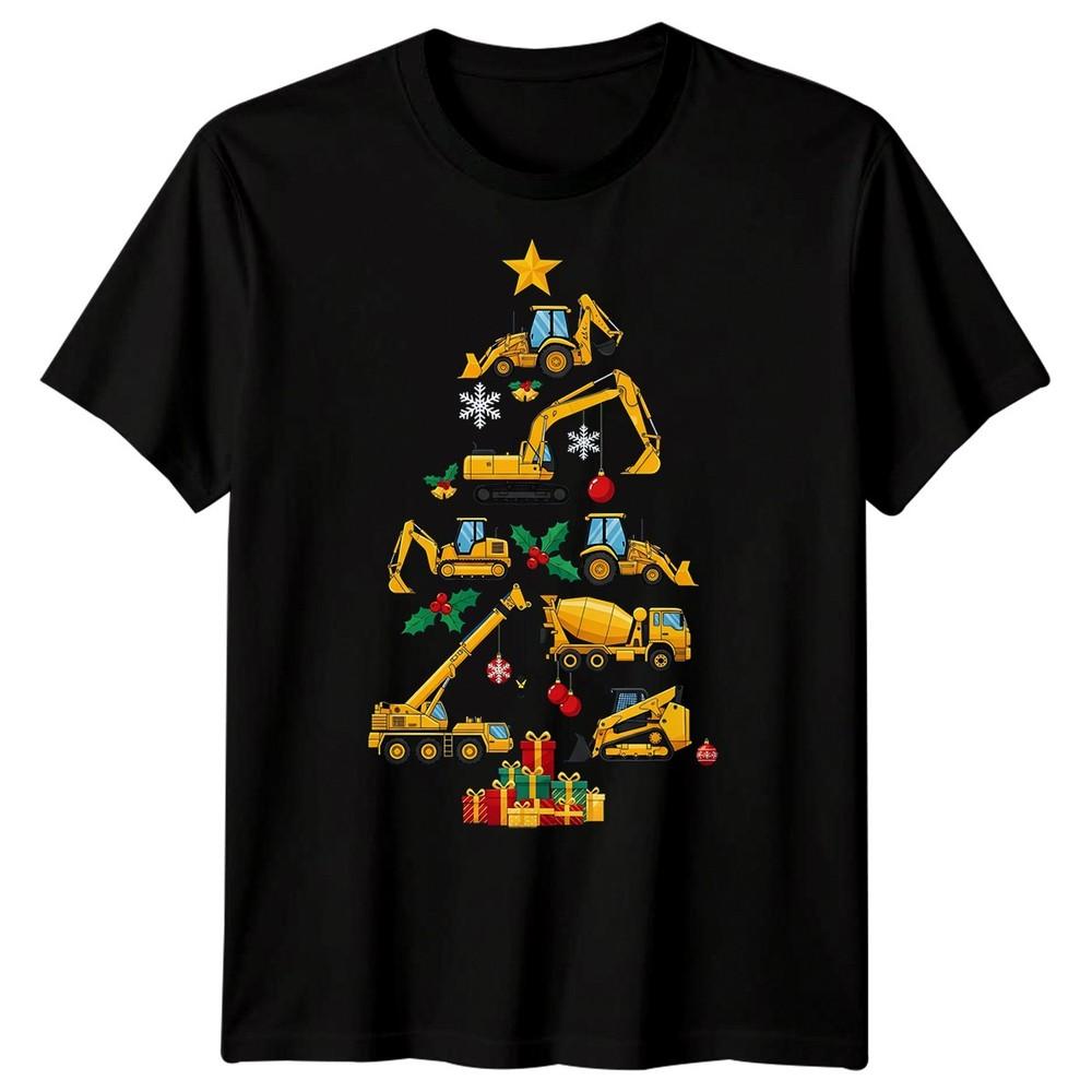 Construction Christmas Tree Holiday Unisexs TShirt Vehicles Gift