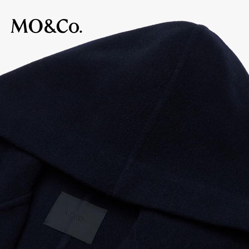 MO&Co. Women's Wool Double-Sided Hooded Cocoon Coat
