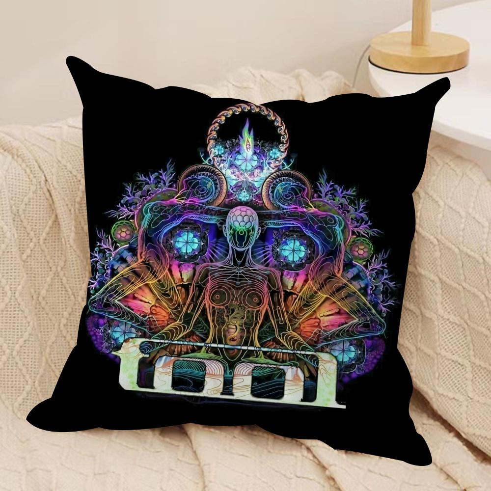 T-Tool Band Rock Cushion Cover Silky Short Plush Sofa Pillow Cover Hidden Zipper Soft Dustproof Case for Home Decor