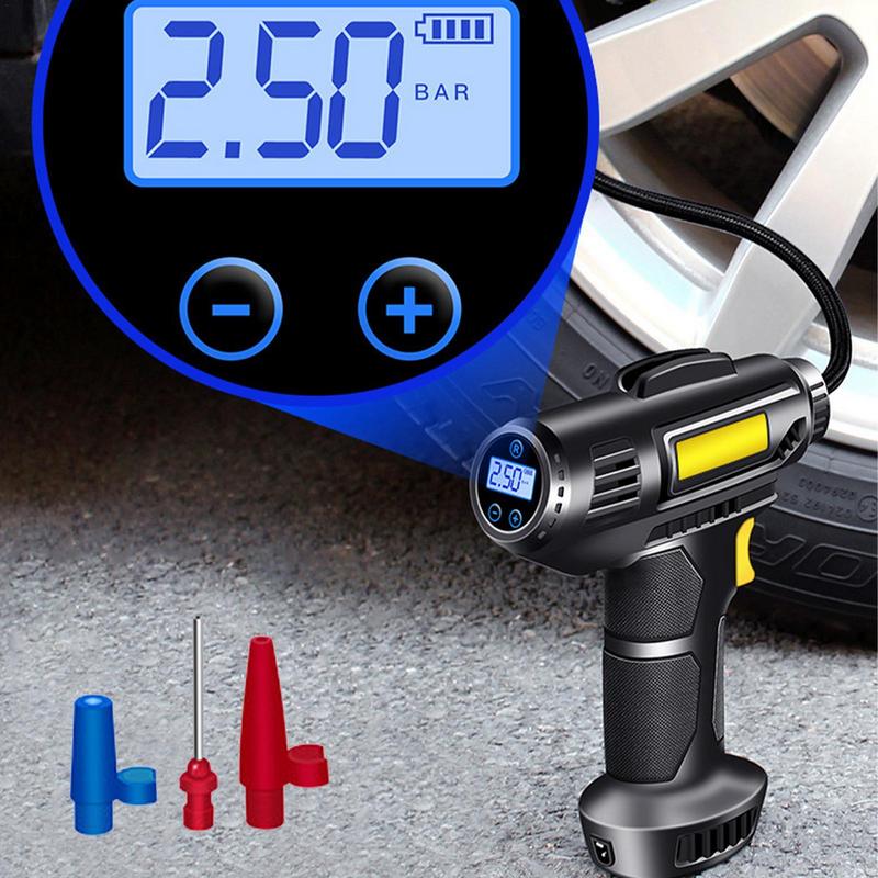 100W Handheld Air Compressor Wired Inflatable Pump With LED Light Portable Air Pump Tire Inflator Digital For Car Bicycle Balls