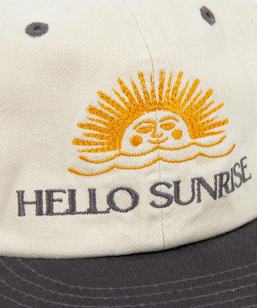 HELLO SUNRISE Two Tone Washed Og Logo 6Panel Cap_Oatmeal Beige & Charcoal