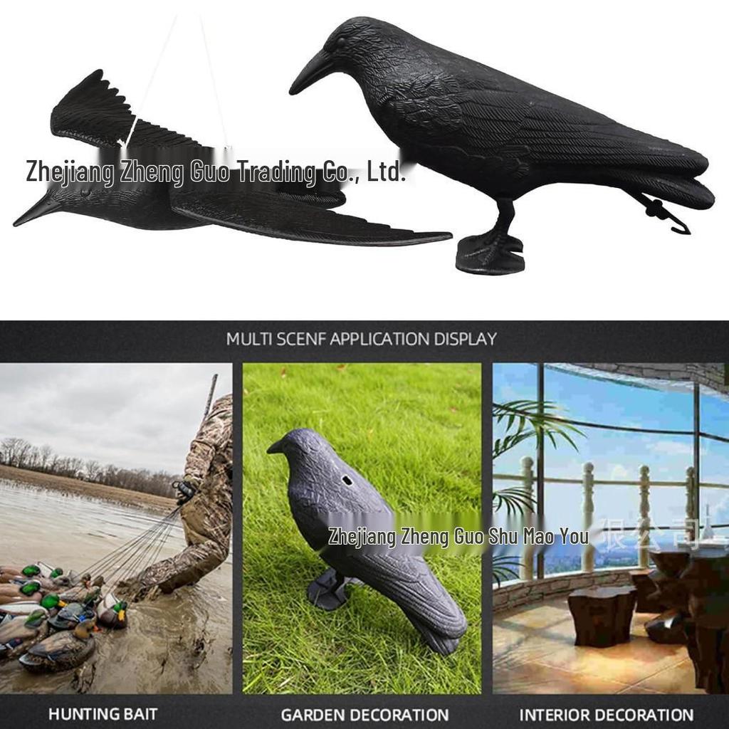 Magpie Flying Bird Plastic Ornament - Outdoor Garden Courtyard Decoy and Bird Repellent