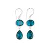 Natural Apatite Gemstone 925 Sterling Silver Jewelry Handmade Hook Earrings1.88" EE-73-12