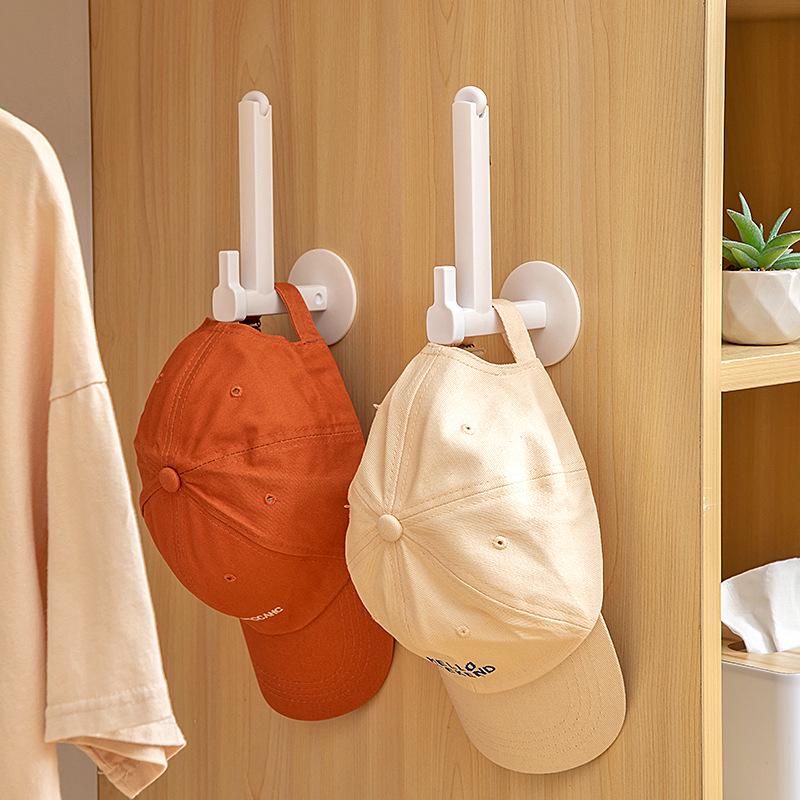 Wall-Mounted No-Drill Hat Organizer - Hanging Baseball Cap Rack for Home, Wardrobe, or Door Back.