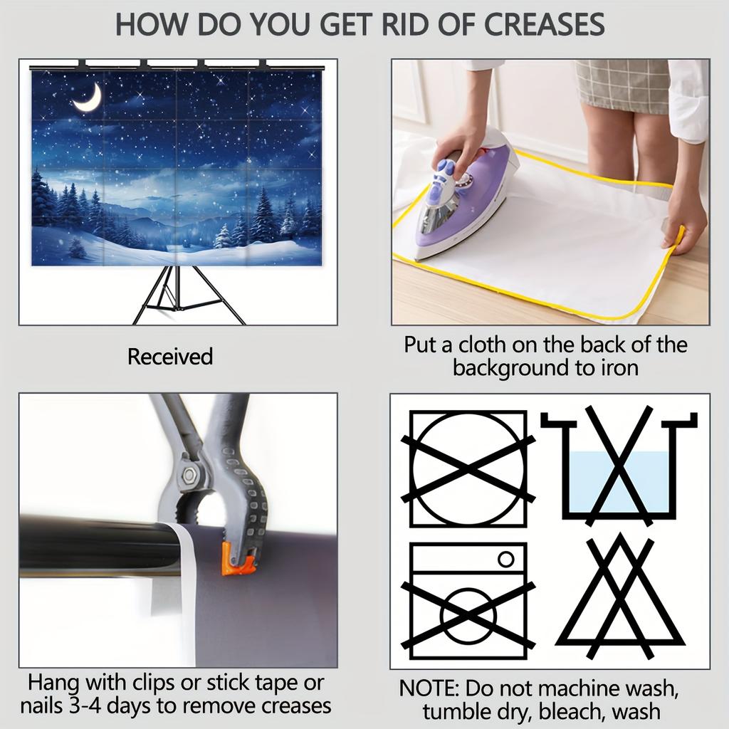 Christmas Starry Sky Moon Pine Forest Backdrop Xmas Decoration Background Winter Backdrop Decorations For Photo Studio Photo Booth Christams Party