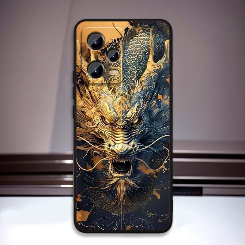 Anime Dragon Design Phone Case For Xiaomi Redmi Note 15 14 13 12 12S 11E 11 11S Pro Plus 4G 5G Black Soft TPU