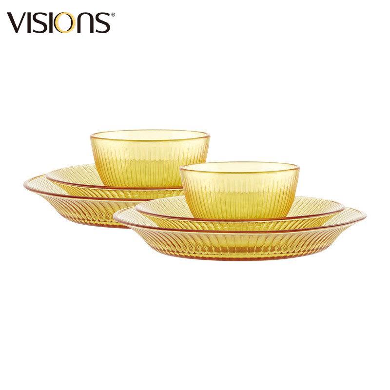 Corning VISIONS Amber Crystal Dinnerware Set