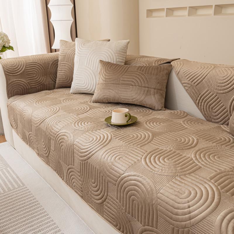 Rutschfeste Sofabezug, dickes Samt-Sofakissen-Handtuch für Wohnzimmermöbelschutz, solide Schonbezüge, Couchbezüge