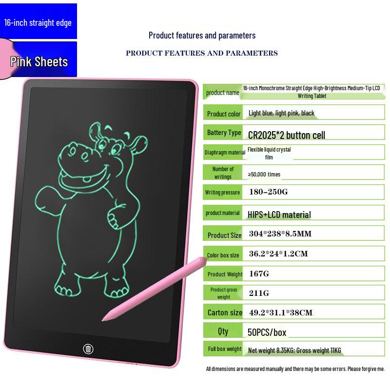 Kids' LCD Drawing Tablet - 6.5/8.5/10/12 Inch with One-Click Clear Screen