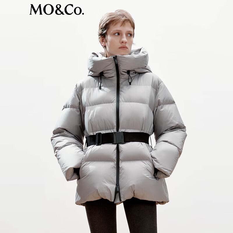 MO&Co. Women's Cloud-Soft Belted Windproof 90% Down Puffer Jacket