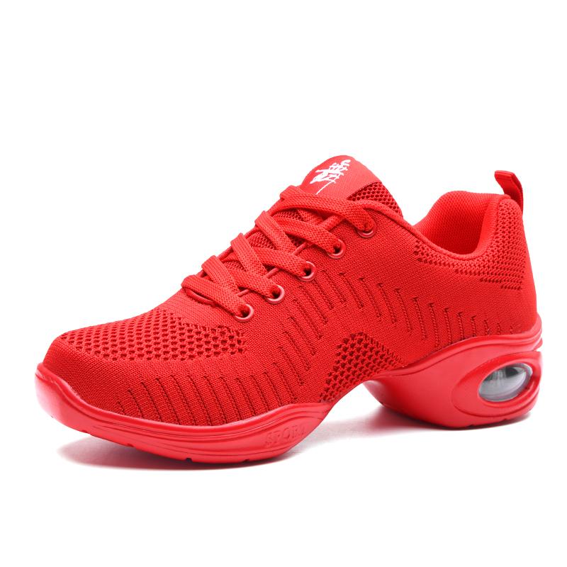 NEW Modern Dance Shoes Woven Mesh Comfortable Sneakers Women Soft Outsole Sport Breath Modern Jazz Sports Feature Shoes