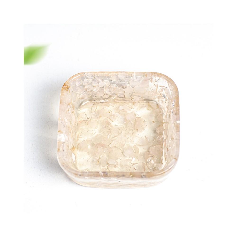 Resin Geometric Dismagnetization Bowl With Natural Crystal Fill For Modern Living Room Decor