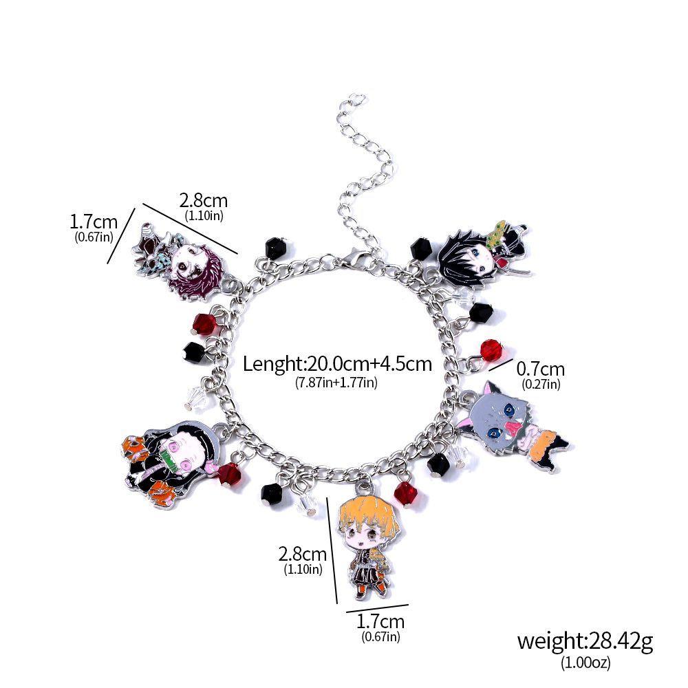 Demon Slayer Kimetsu no Yaiba Kamado Nezuko DIY Charm Bracelet Anime Cosplay Jewelry Unisex