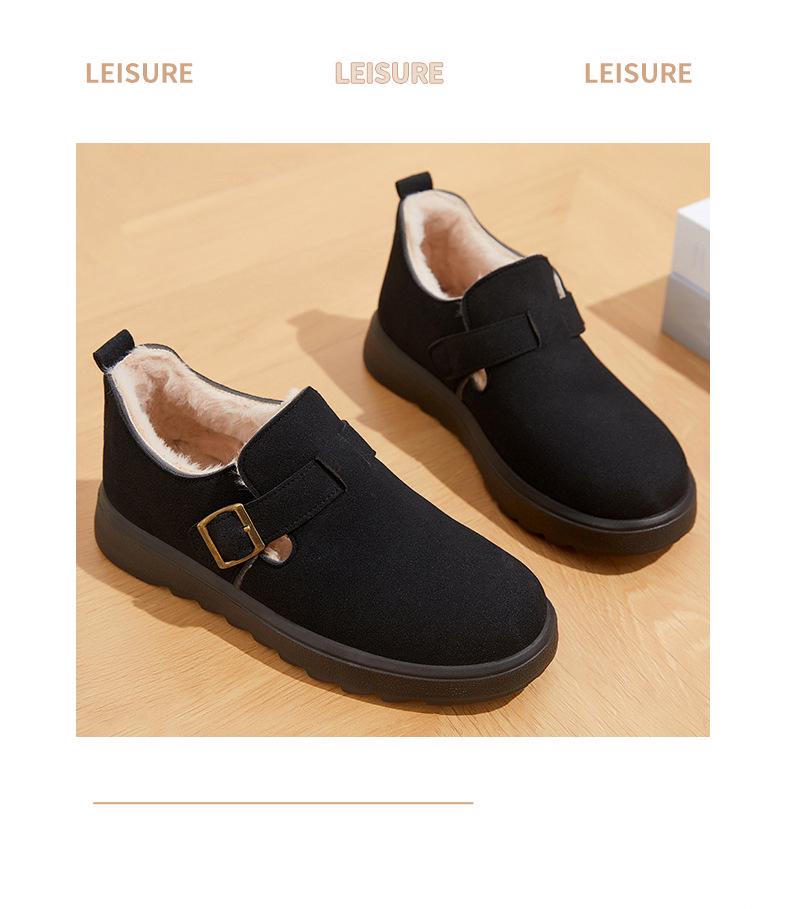 Women's Versatile Winter Ankle Boots, Fleece-Lined & Thickened, Comfortable Cotton Snow Boots, Cold-Proof Fashion Footwear