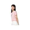 Li Ning X Disney Mickey Cartoon Print Round Neck Pullover Short Sleeve T-Shirt Women Tops Pink AHSR648-3