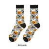 Halloween Themed Cotton Socks Elastic Cuffs Breathable Fabric Practical Wear Festive Ghosty Pumpkin Patterns