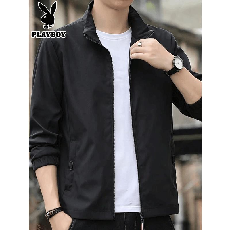 PLAYBOY Men's Spring/Autumn Stand-Collar Business Casual Jacket