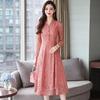 New Autumn Lace Slim Fit Long-Sleeved Solid Color Plus Size Dress for Women