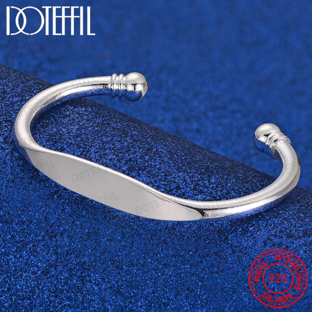 Bracciale rigido a doppio cerchio in Argento Sterling 925 per Donna Uomo Gioielli di Moda Raffinati