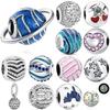 Roundness Copper Colorful Zircons Universe Stars Love Charm Bead Charms Compatible With Authentic Bracelets Accessory Do It Yourself Jewellery