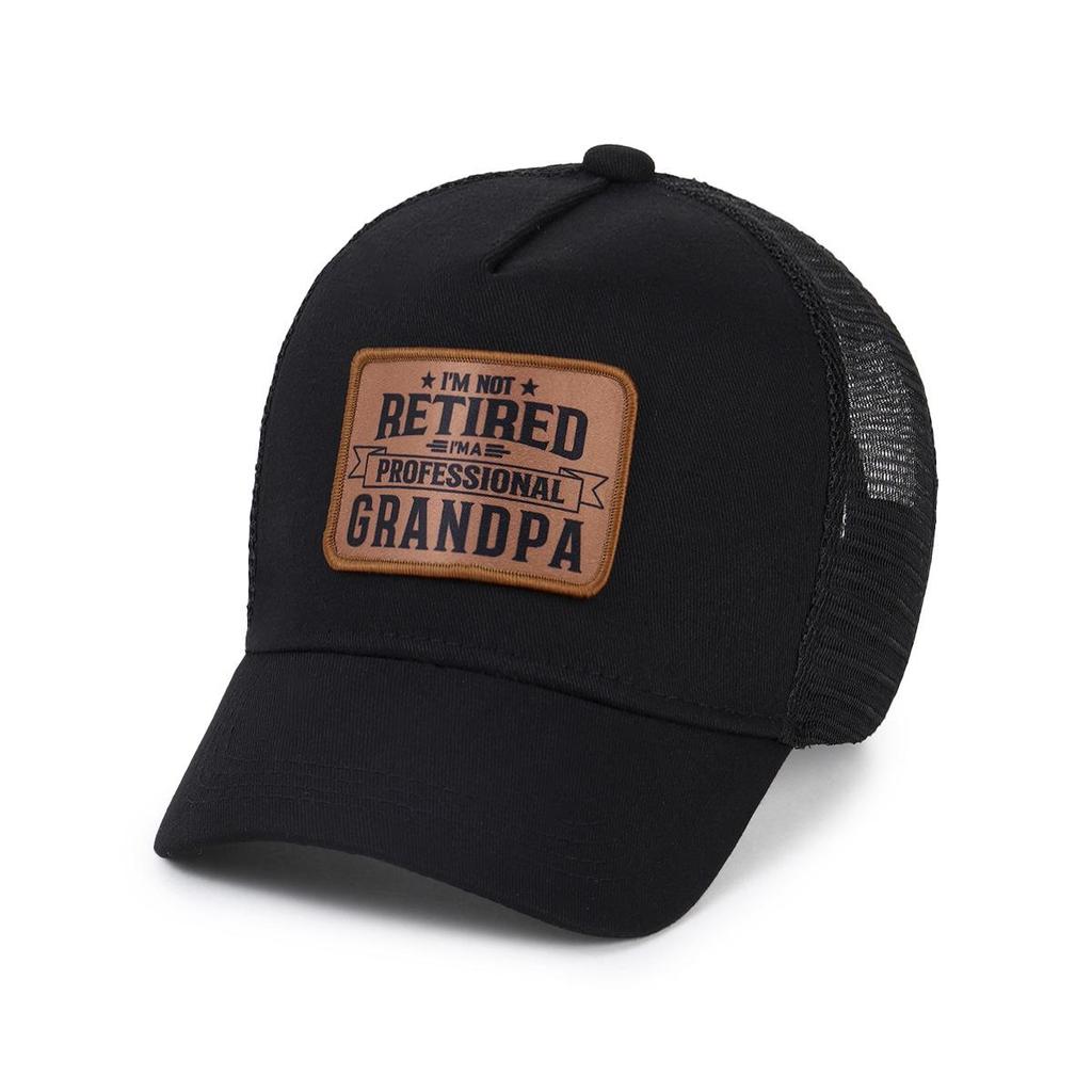 Men's Summer Mesh Baseball Cap with Embroidered Leather Label