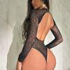 Sexy Long Sleeve Perspective Tight Erotic Underwear Exotic Spider Web Lingerie For Women Baby Dolls Lace Sexi Costumes Catsuit