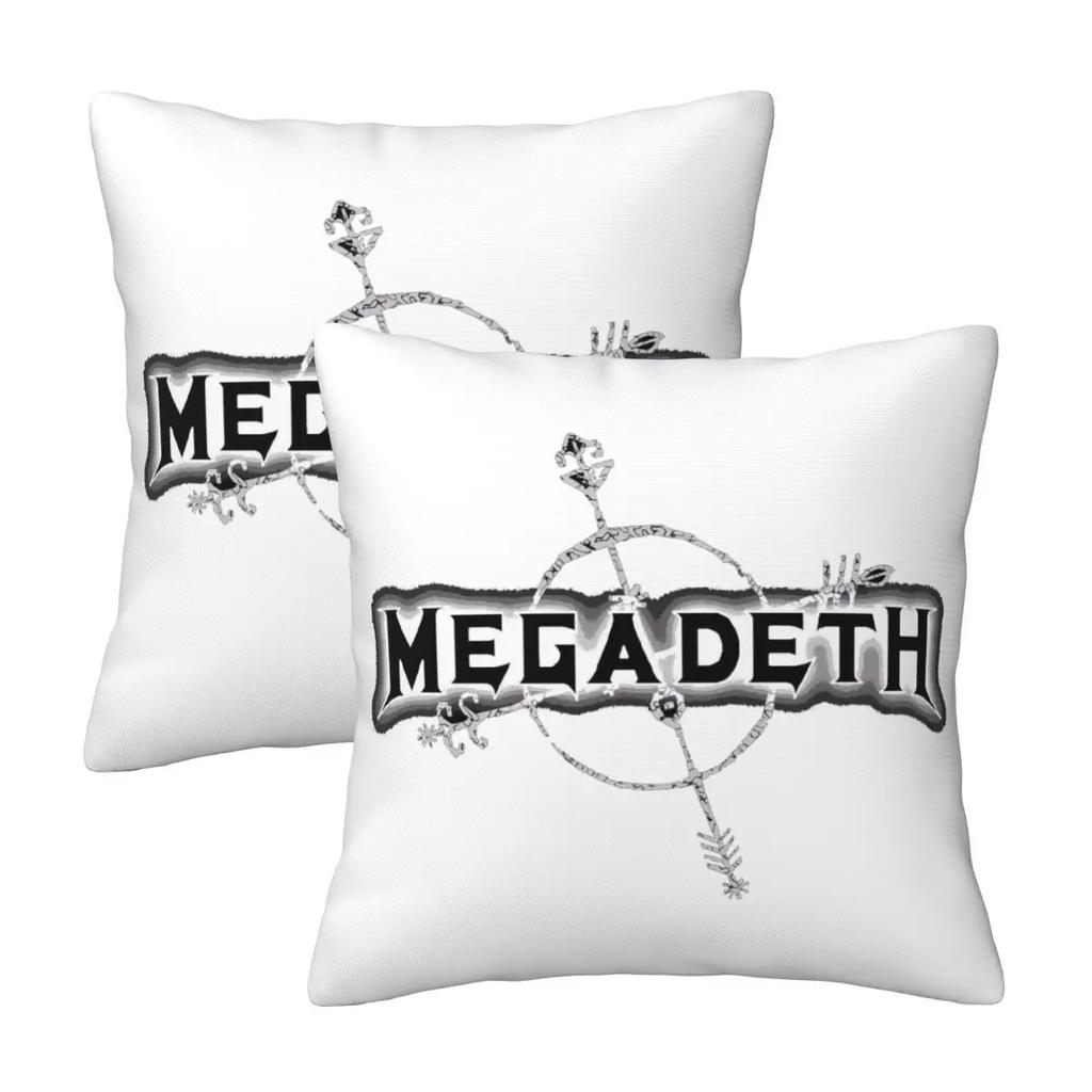 Luxury The Megadeth Metal Band 2 Pcs Square Pillowcase Pillow Cover Cushion Zip Decorative Comfort Throw Pillow For Home Car