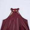 European & American Style 2025 Spring Women's Sleeveless PU Halter Dress