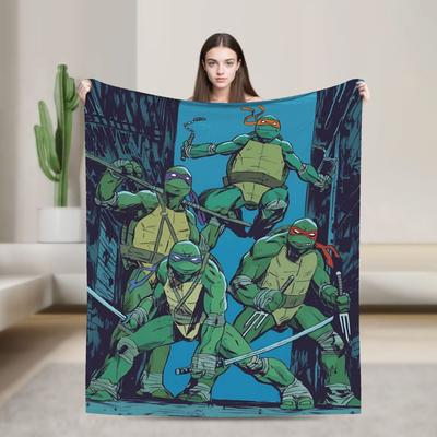 TMNT Game  Blankets  Camping Flannel Throw Blanket For Home Decor Warm Soft Custom Quality Bedspread Gift Idea