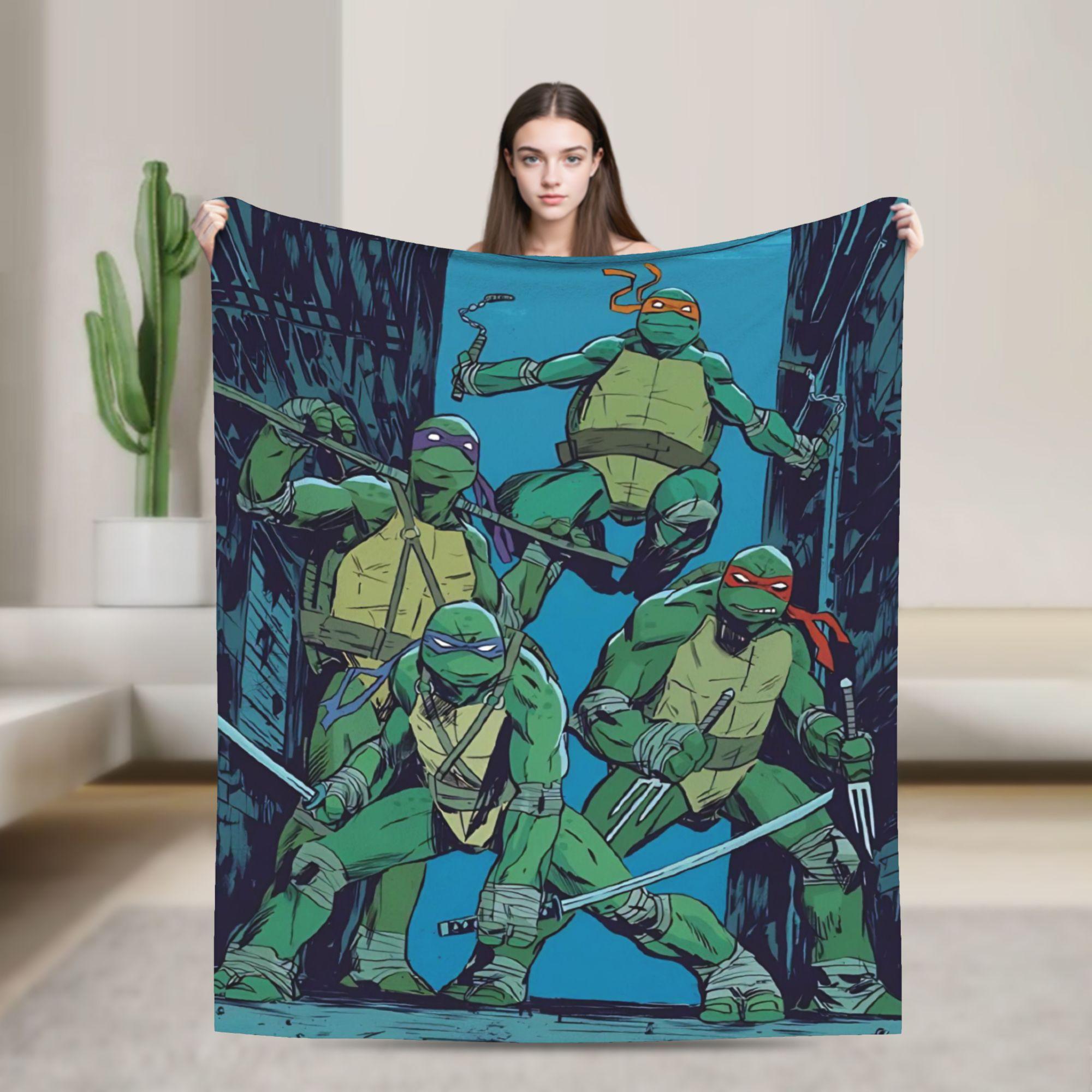 

Soft Warm Blankets Camping TMNT Game Throw Blanket Flannel Bedspread For Home Decor Graphic Sofa Bed Cover 80x60in