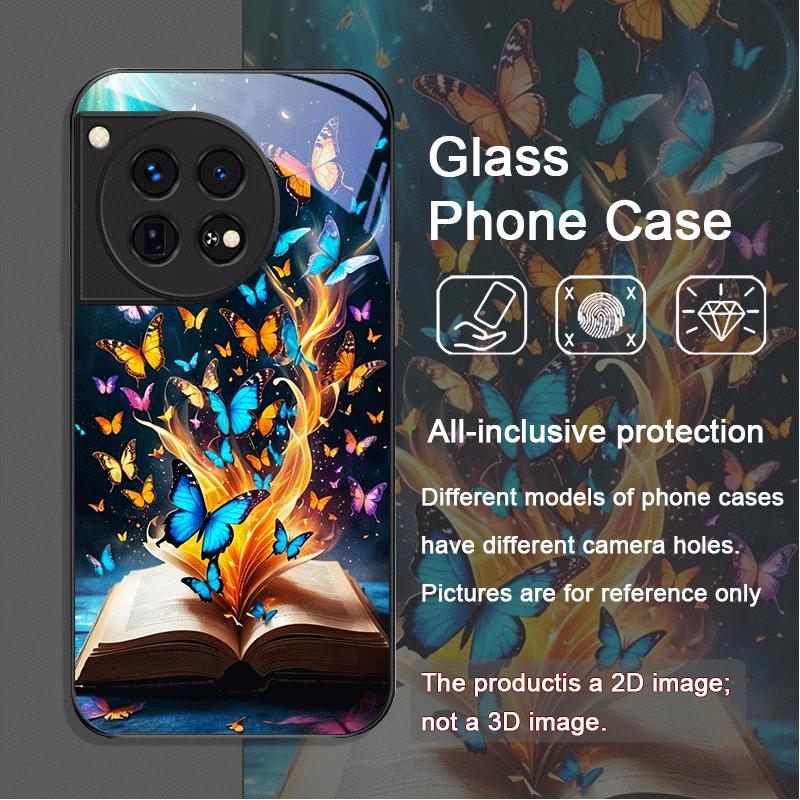 

Красивий Телефонний Чохол зі Загартованого Скла з Малюнком Лісової Метелики для OnePlus 13R 12 11 10 Pro ACE2 ACE3 Nord CE4 3 2 Lite OnePlus Nord CE 3 Lite