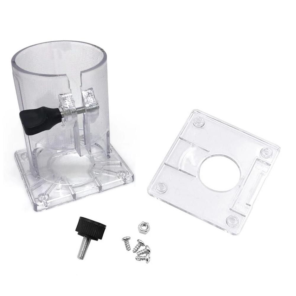 Base Assembly for 3701 3703 Trimmer Router with Clear Plastic Design to Improve Accuracy in Edge Banding Adjustments