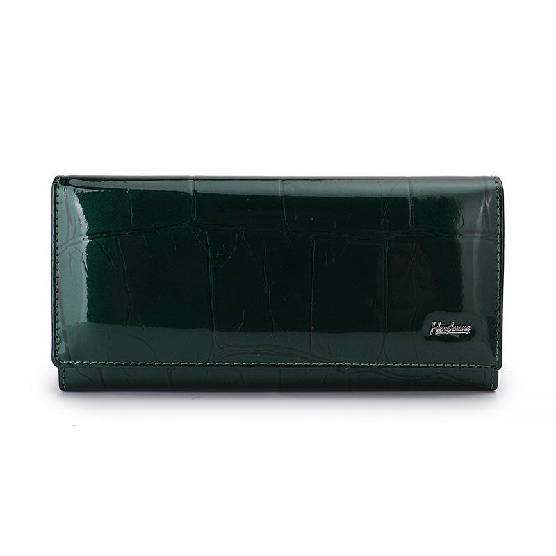 WomenGenuine Leather Long Wallet Magnetic Hasp Cow Leather Female Coin Purses Fashion High Quality Wallets Women's Money Walet Ladies Clutch Bag