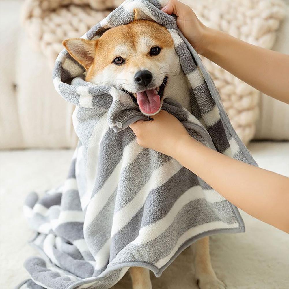 Peignoir pour chien à séchage rapide Serviette de bain ultra-absorbante pour chien Manteau épaissi doux pour chien pour séchage d'animal de compagnie Pour les amoureux des animaux de compagnie Accessoires de bain