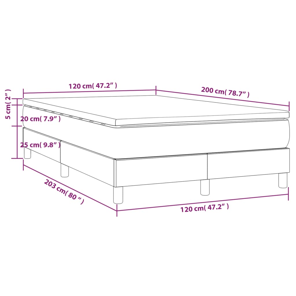 Box Spring Bed with Mattress White 120 x 200 cm Faux Leather