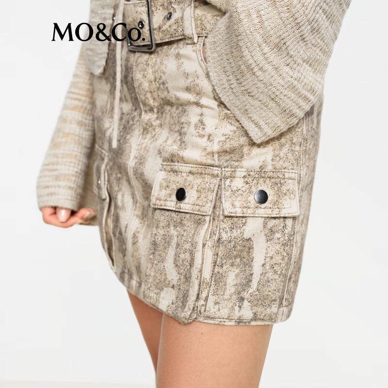 MO&Co. Women's Dual-Tone Camouflage Low-Waist Cotton Short Skirt