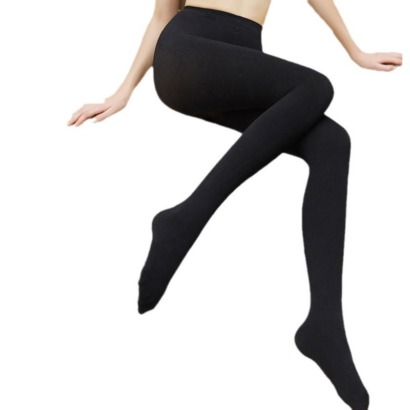 Korean Women's Black Pressure Slimming Tights - Base Layer Pantyhose Stockings for Spring and Autumn