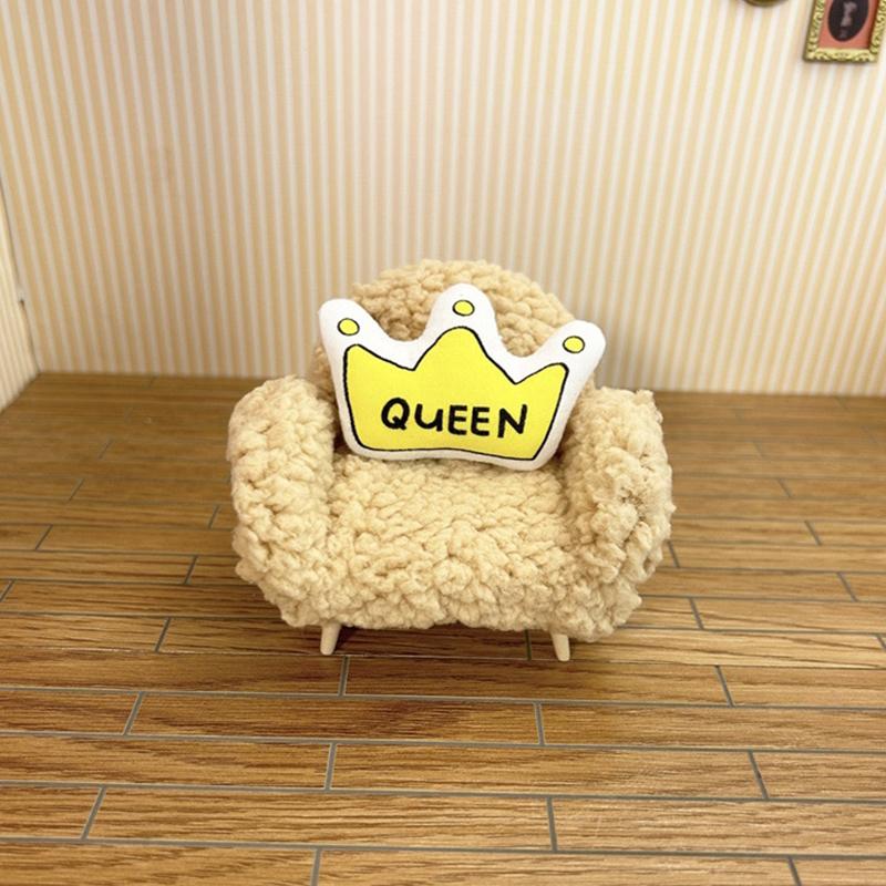 1:12 Dollhouse Miniature Sofa Chair Soft Single Sofa Double Sofa With Pillow Trendy Toys Doll Home Furniture Decor Toy