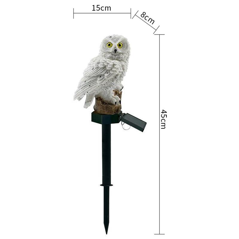 

Outdoor Lamp LED Solar Waterproof Owl Figurine Garden Decoration for Backyard Patio белый