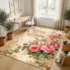 Tapete de Veludo Cristal Tema Jardim Floral Nome Personalizado Texto Tapete de Chão Macio Decoração de Casa