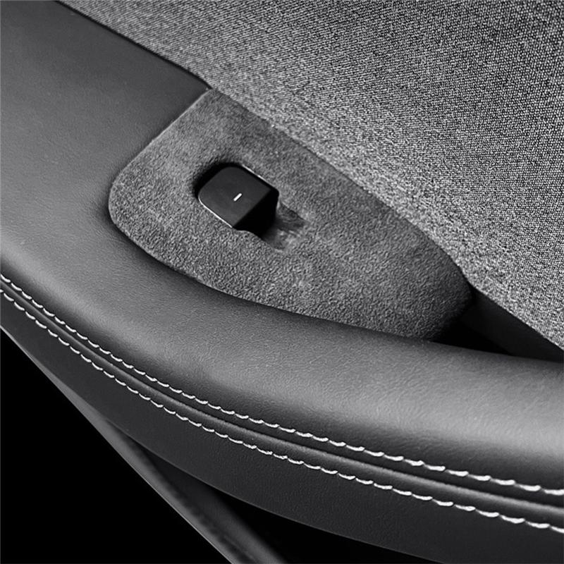 NEW-For Tesla2025 Model3 Highland Car Window Lifting Button Panel Suede Suede Trim Frame Sticker Auto Interior Replacement Parts