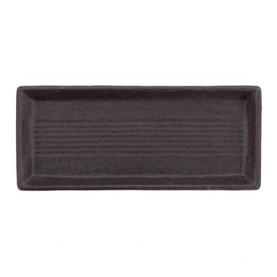 Tableware East Japanese Tableware Saury Plate 28cm Long Square Plate Large Plate (Tenmoku) Japanese Food Serving Plate
