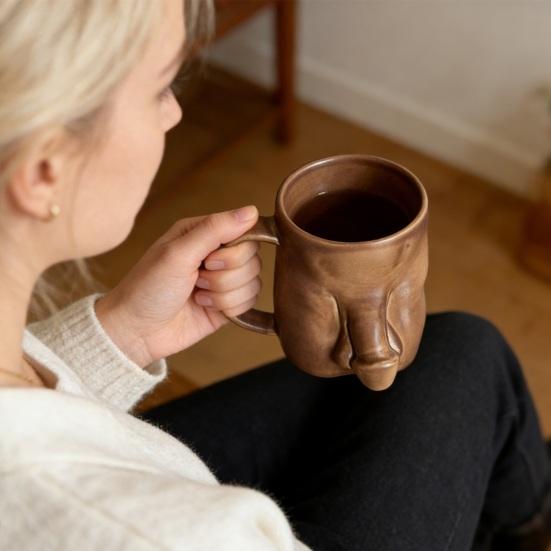 Unieke Koffiekop Grote Capaciteit Keramische Mok Handgemaakt Lekvrij Mok voor Warme Koude Dranken Humoristisch Cadeau voor Volwassenen Thuis Kantoor Gebruik
