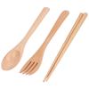 3PCS/Set Spoon Fork Chopstick Kitchen Cutlery Set Wooden Tableware for Travel Home Hotel